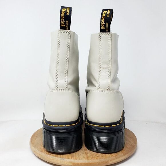 Dr Martens Audrick Quad Boots Women 12 Platform Cobblestone Grey Chunky Lug Boot - Picture 8 of 16